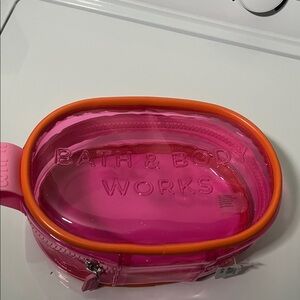 Bath & Body Works Pink and Orange Cosmetic Pouch